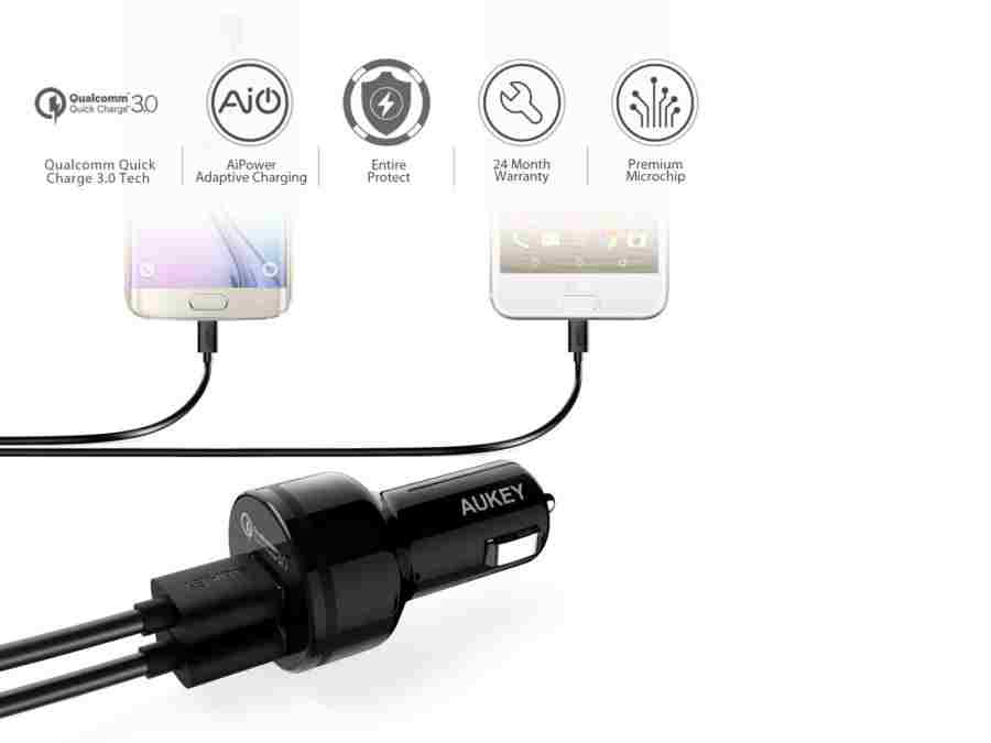 AUKEY Car Charger with Dual Quick Charge 3.0 Ports ($29.99)