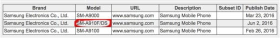 Galaxy A9 Pro international varianta