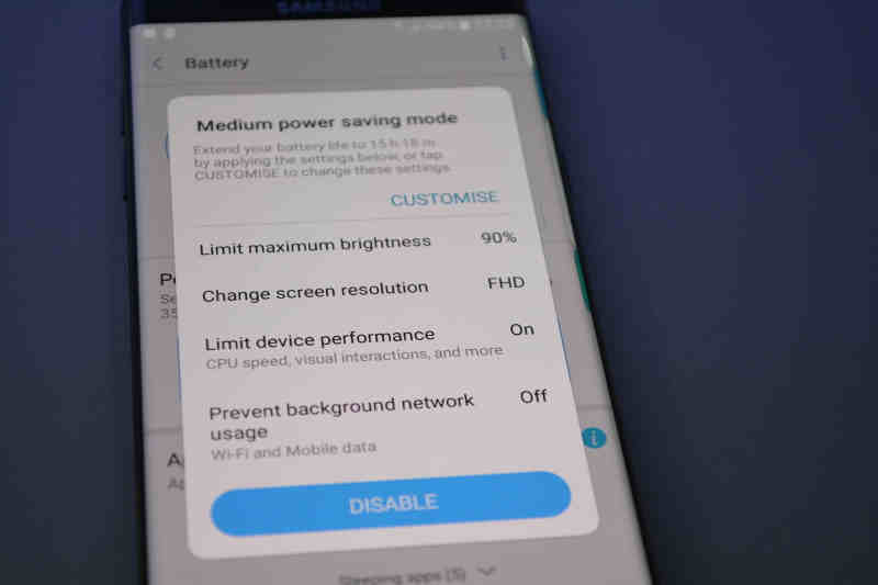 Šetřící mód v TouchWiz Note 7