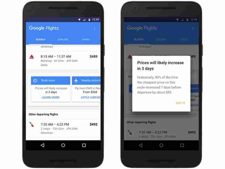 Google Flights aplikace zdarma