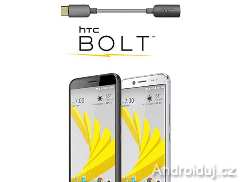 Mobilní telefon HTC Bolt s redukcí na 3.5mm Jack