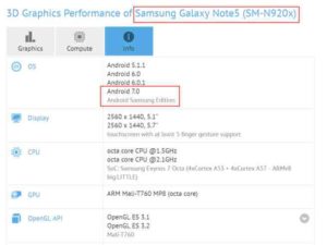 Galaxy Note 5 s Android 7.0