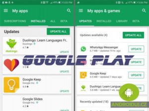Aktualizace Google PLay