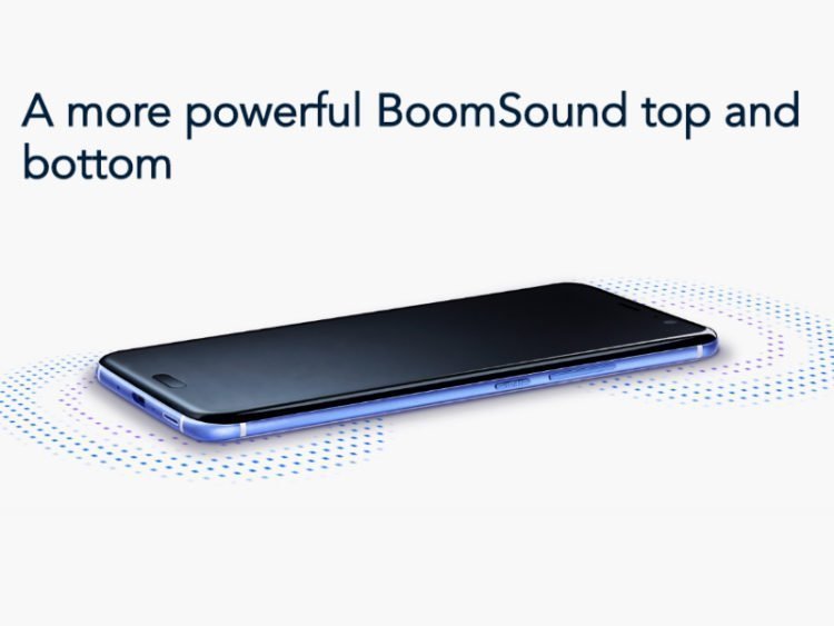 HTC U11 BoomSound na hoře (výšky) dole (basy)