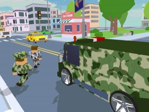 Hra Blocky army: City rush racer (Minecraft grafika) Blocky Army City Rush Racer ke stažení