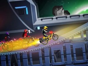 High speed extreme bike race game: Space heroes