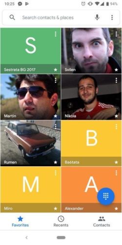 Google phone starý design