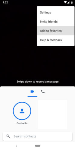 Google duo - přidání kontaktu do oblíbených