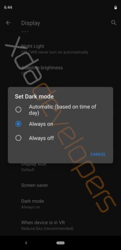 Tmavý mód v Android Q