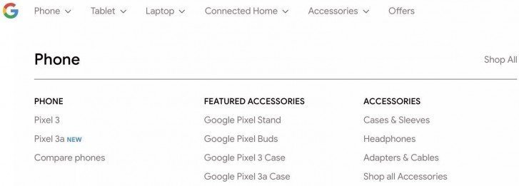 Google Pixel 3a v obchodě Google