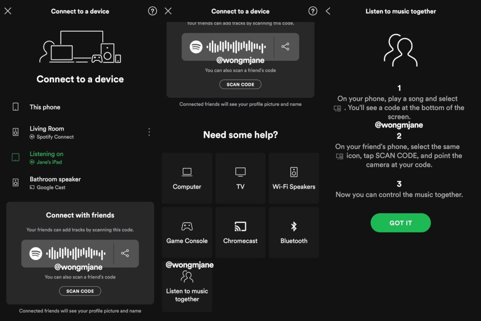 Spotify aplikace s novou funkcí