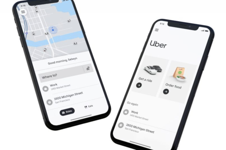 Nová aplikace Uber