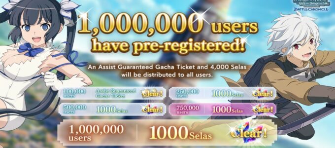 DanMachi Battle Chronicle: Milion předregistrací a spuštění hry za tři dny