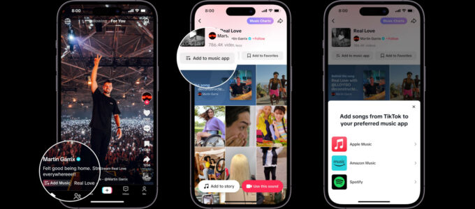 TikTok uvedl novou funkci: Uložte si objevené písničky na Spotify a Amazon Music