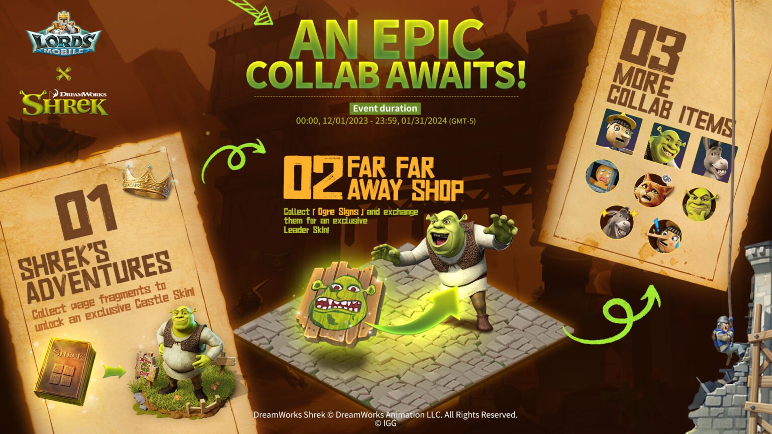 Úžasný event: Lords Mobile spolupracuje s Dreamworks Shrek!