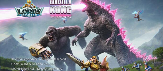 Lords Mobile rozdává speciální kód k oslavě spolupráce s Godzilla x Kong: The New Empire.