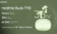 Realme Buds T110: Nové bezdrátové sluchátka v Indii od 15. dubna