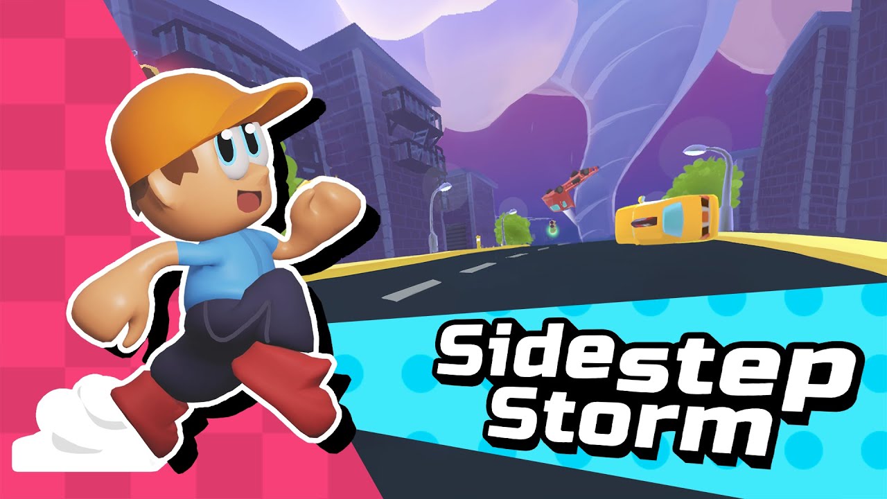 Vyhněte se bouřce překážek ve hře Sidestep Storm, inspiraci Subway Surfers