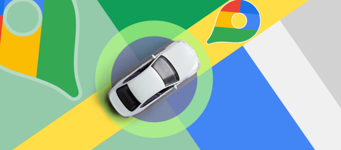 Google mapy a živé vedení v pruhu.