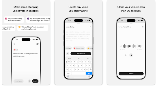 Aplikace ElevenLabs AI Voice