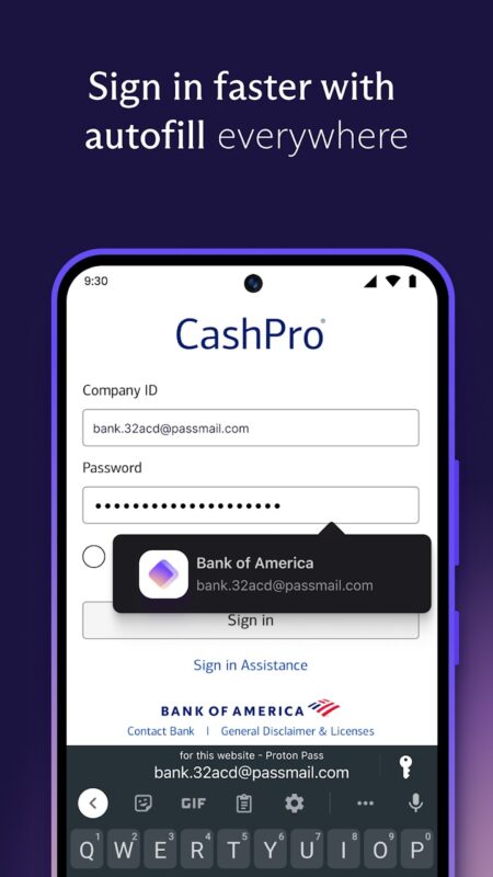 Aplikace na mobil Proton Pass