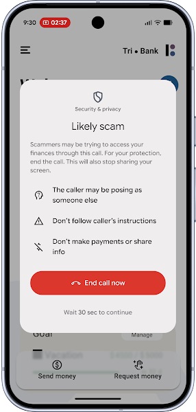 Android aktualizace kontrola, jestli vám volá pravý bankéř