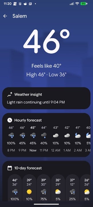 Google Weather je změněn
