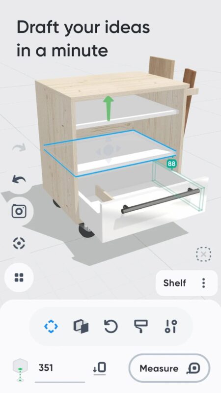 Mobilní aplikace Moblo - furniture 3D modeling