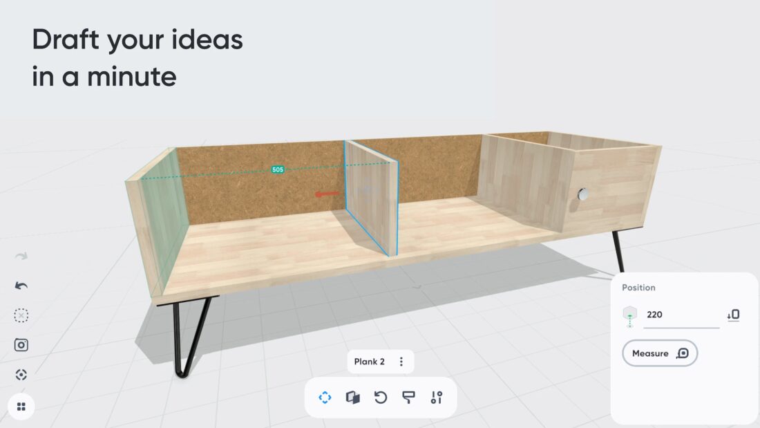 Mobilní aplikace Moblo - furniture 3D modeling
