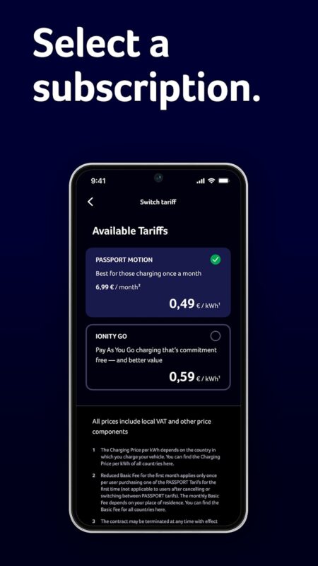 Mobilní aplikace IONITY
