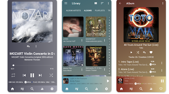 Aplikace android USB Audio Player PRO