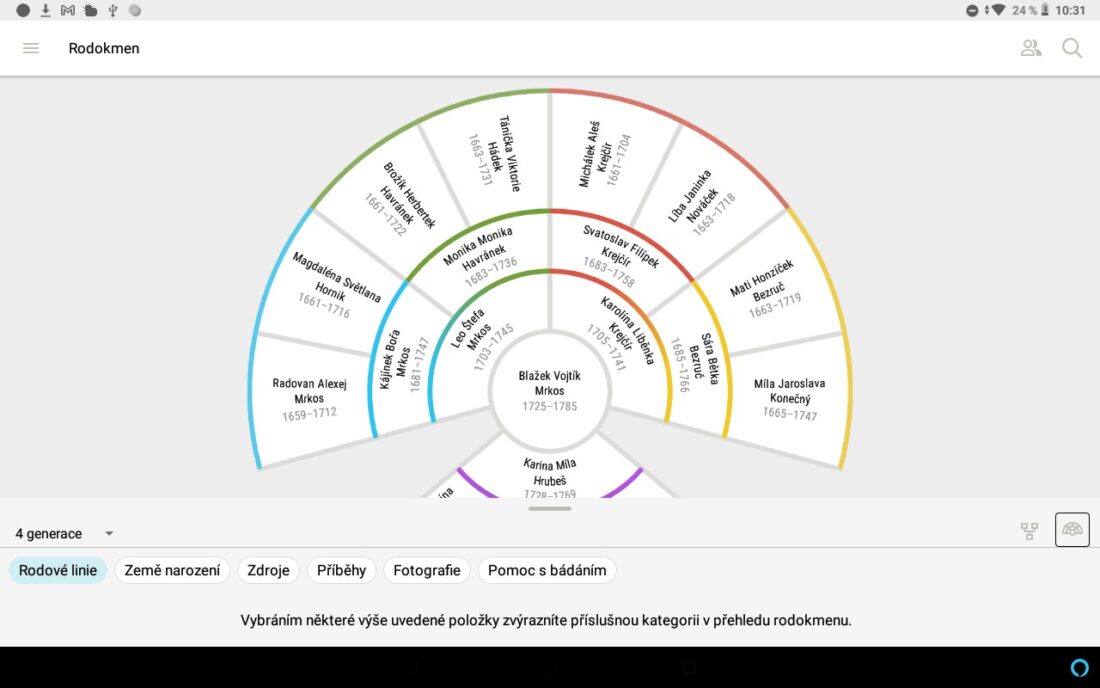 Aplikace na mobil FamilySearch Rodokmen
