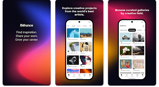 Mobilní aplikace Behance - Creative Portfolios