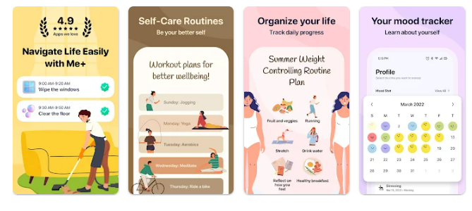 Mobilní hra Me+ Lifestyle Routine