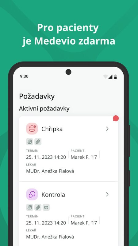 Mobilní aplikace Medevio
