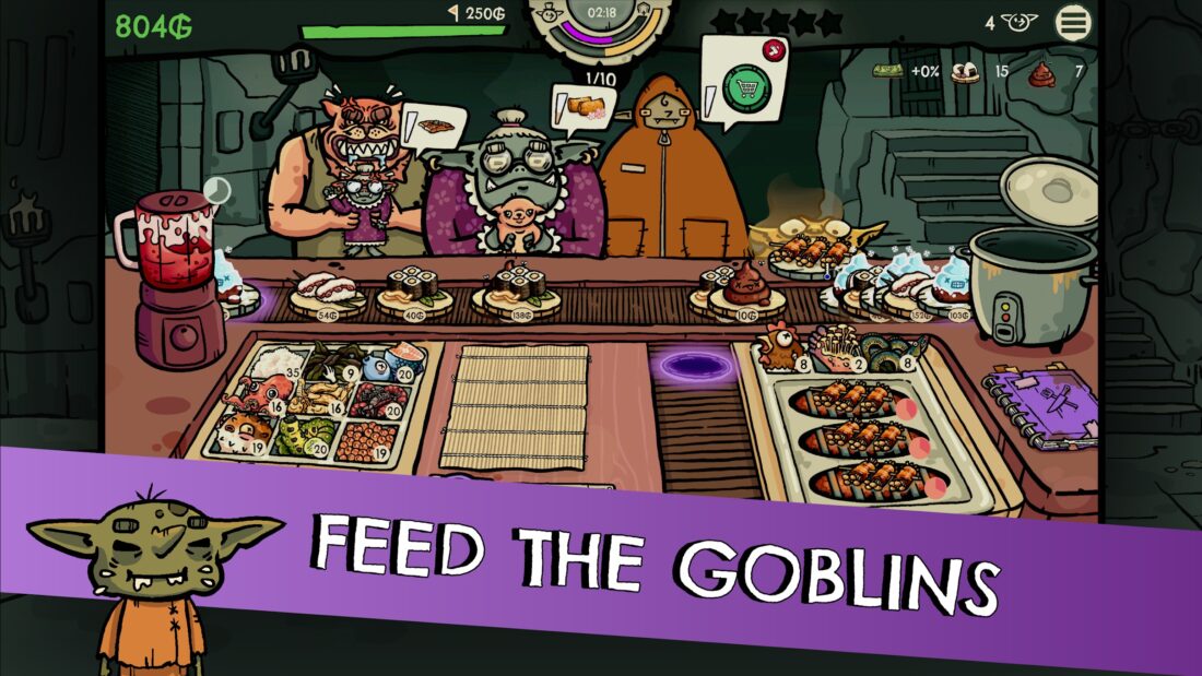 Hra na mobil Goblin Sushi