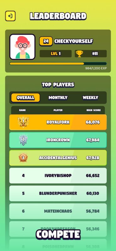 Mobilní hra King's Gambit: Chess Survival