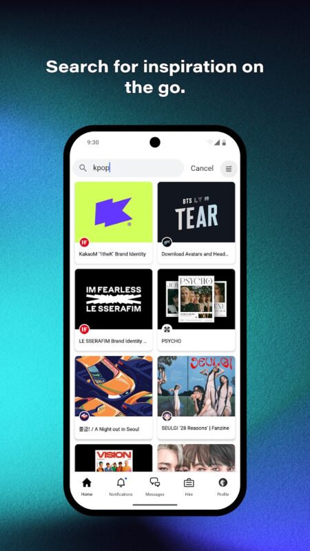 Mobilní aplikace Behance - Creative Portfolios