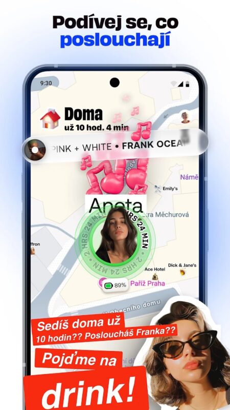 Mobilní aplikace Bump - mapa pro přátele