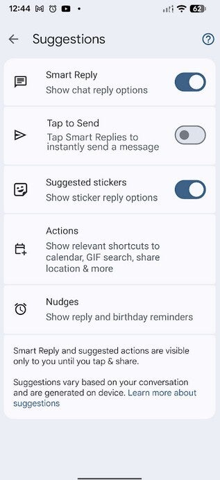 Google Messages Smart Reply