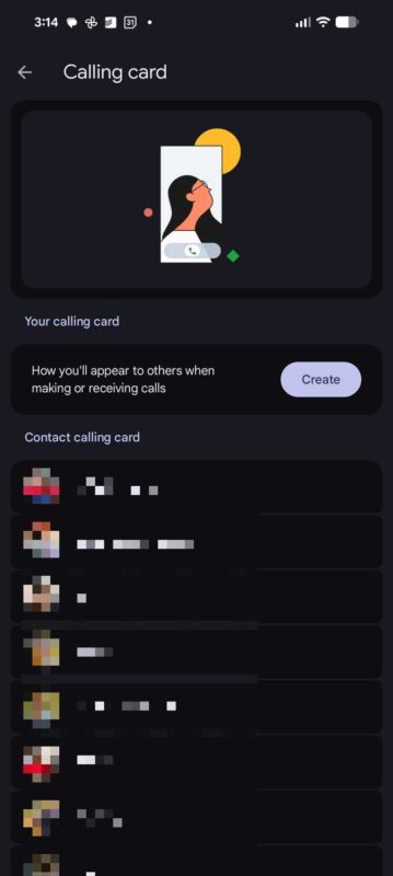 Google volání s vizitkou