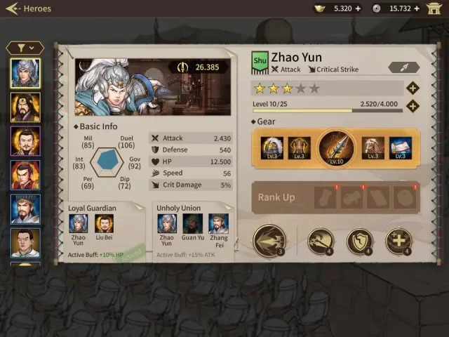 Mobilní hra Three Kingdoms: Grand Strategy