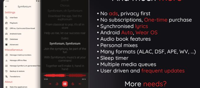 Mobilní aplikace Symfonium: Music player & cast