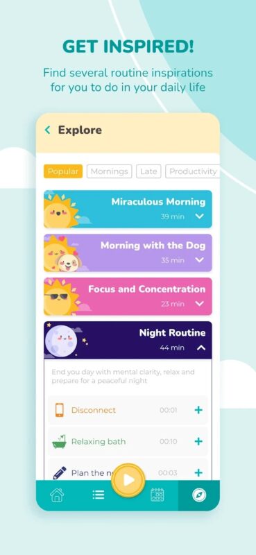 Aplikace Morning Habits