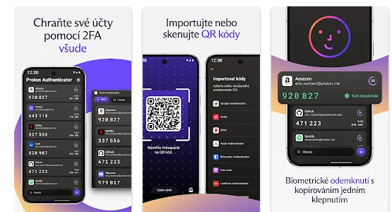 Mobilní aplikace Proton Authenticator