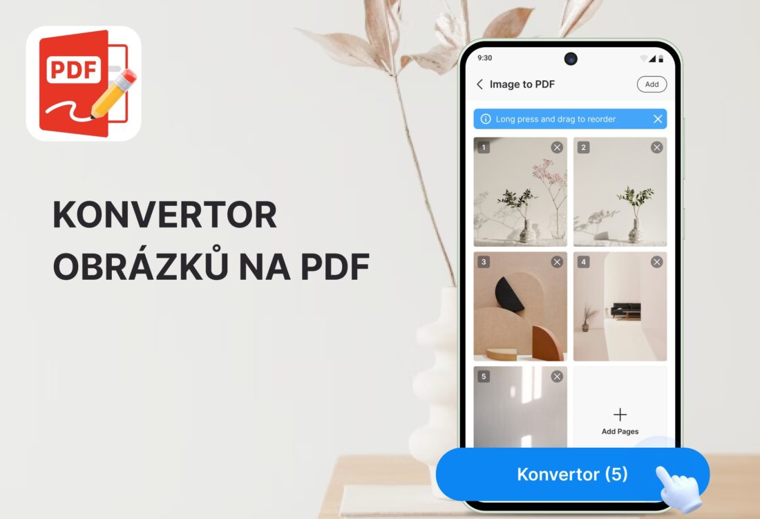 Aplikace na mobil PDF Čtečka a PDF Upravovač
