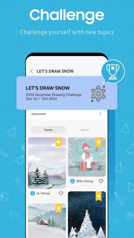 Mobilní aplikace PENUP – Drawing-sharing SNS