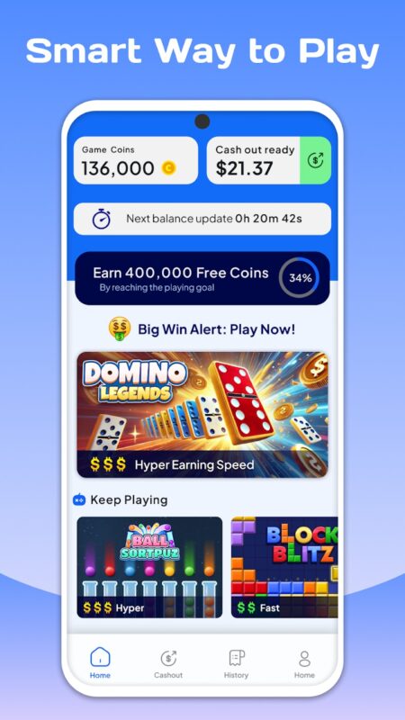 Aplikace BESTPLAY Play to earn & donate