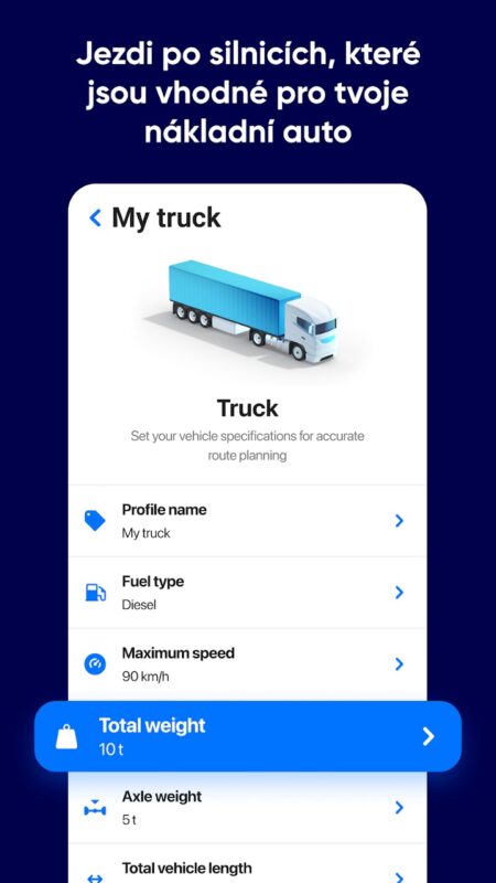 Aplikace na mobil Hra Eurowag Navigation - Truck GPS
