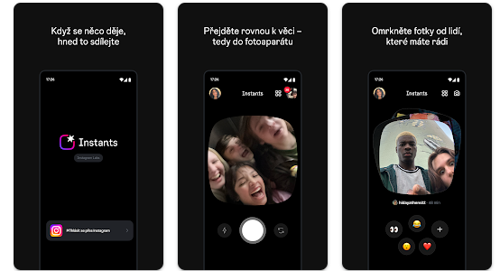 Aplikace Instants z Instagramu